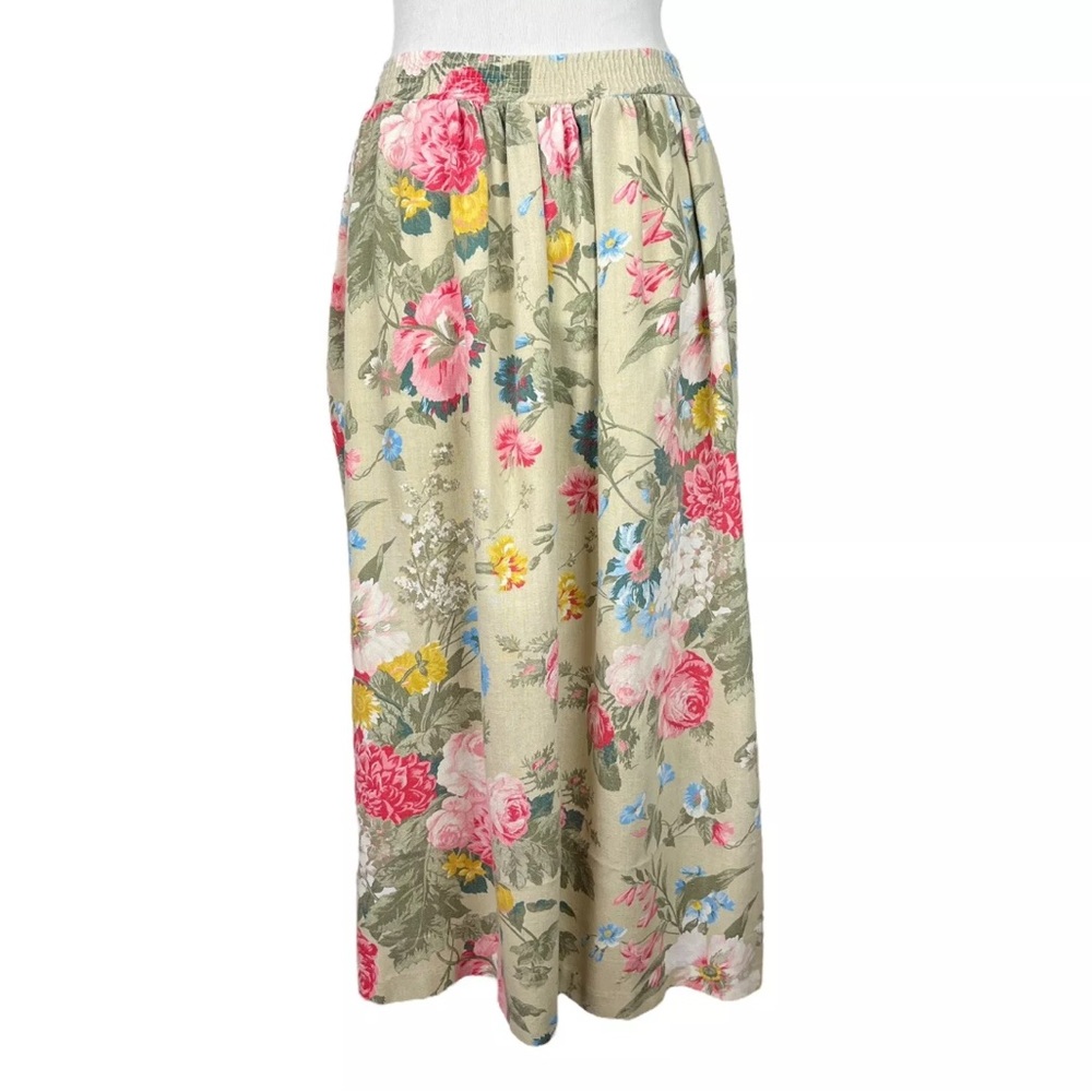 Vintage Floral Print Maxi Skirt Womens Medium 90s Y2K - Picture 4 of 13